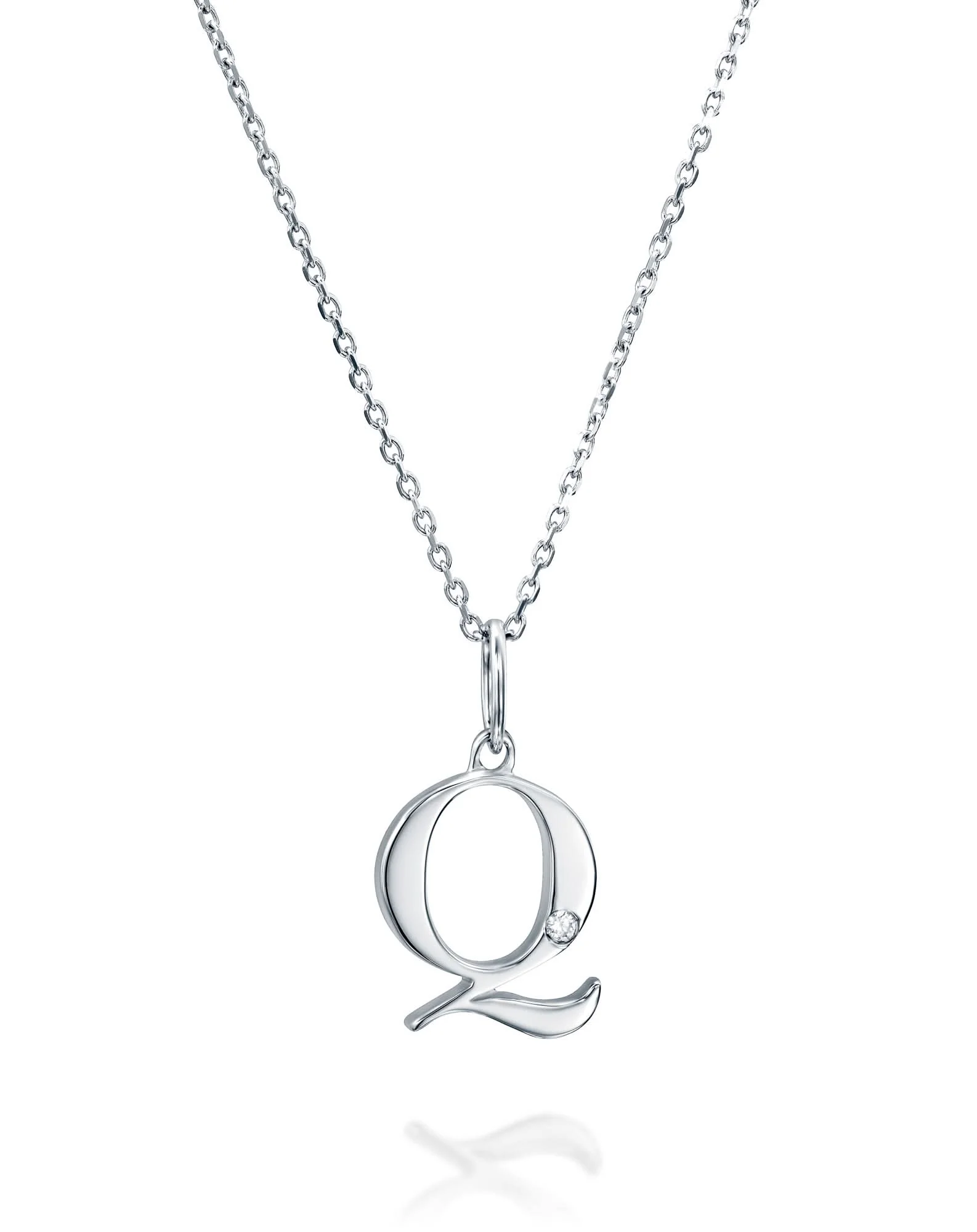 תליון אות Q משובץ יהלום - Image 2